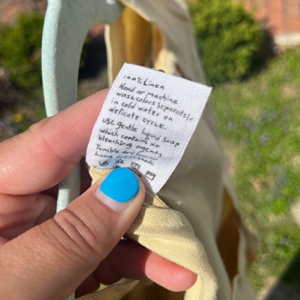 Blue Fish Hand Painted Linen Dress - Picture 6 of 14